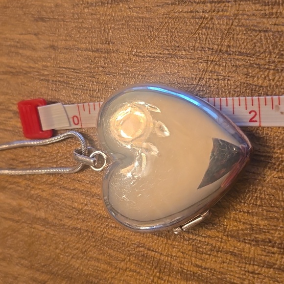 Silver Heart Locket Necklace - Picture 6 of 6